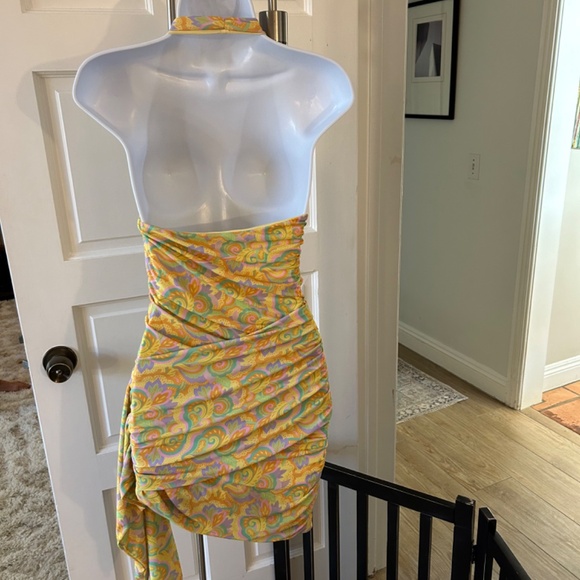 Tiger Mist. Size Small Retro Halter Multi Colored Mini Dress - Picture 2 of 5